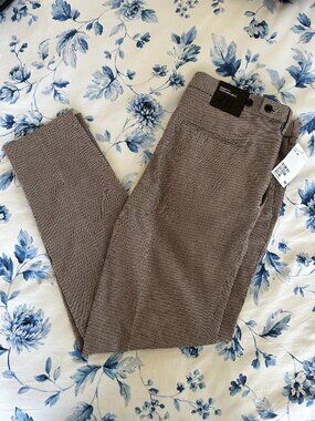 Men's H&M Beige Skinny Fit Houndstooth Pants Size 36 NWT